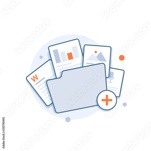 open folder icon. Folder with documents,flat design icon vector illustration