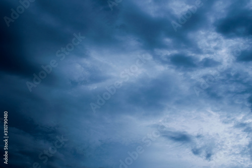 landscape of clouds on the blue sky in rain day