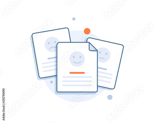 Customer Feedback, User's Comment or Satisfaction Level,Portraits of three people and evaluation stars below,Client's Review