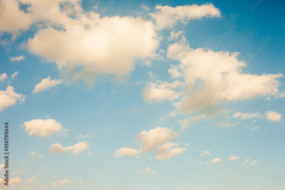 fluffy cloud in the blue sky, nature background