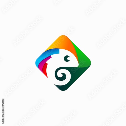 Chameleon logo that formed square