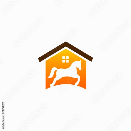 Horse logo accompanied house silhouette