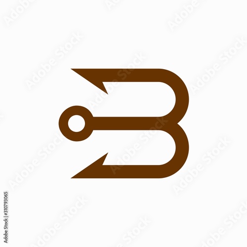 Hook logo that formed letter B