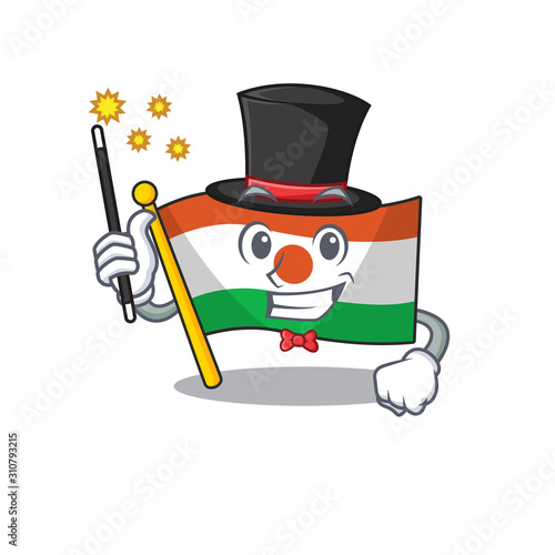 Mascot of flag niger Scroll performance as a Magician style