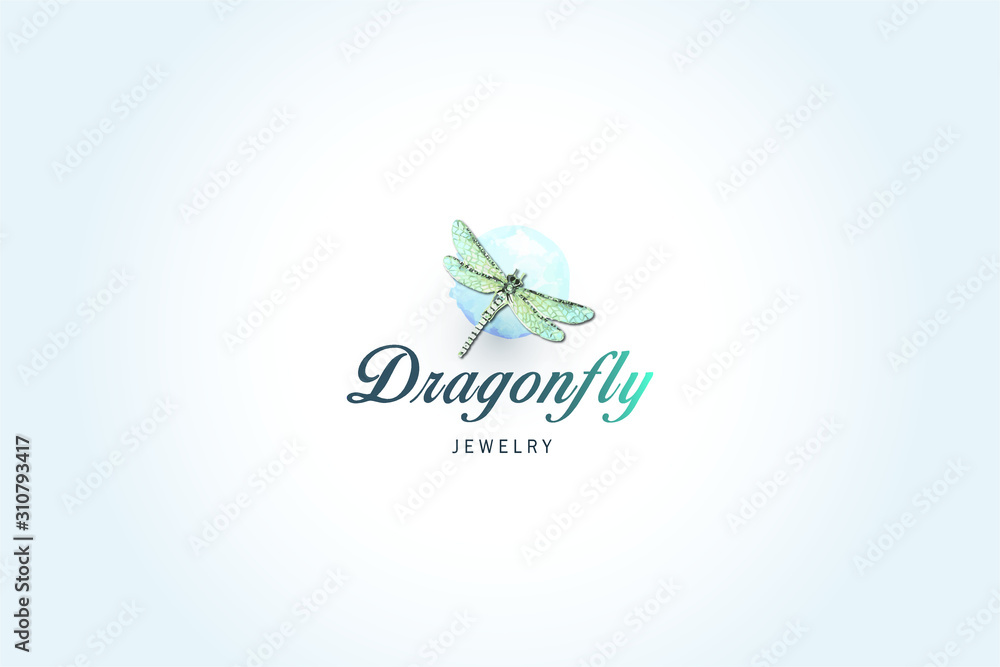 Dragonfly Watercolor Logo