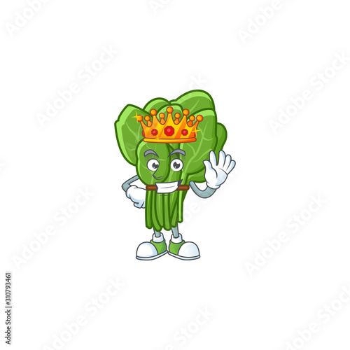 Cool King of spinach on cartoon character style