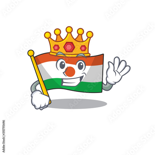 Flag niger Scroll A stylized of King on cartoon character design