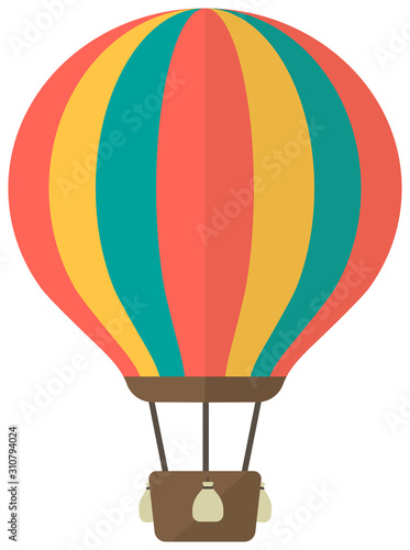 Hot air balloon flat vector illustration