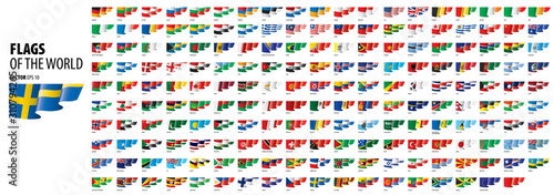 National flags of the countries. Vector illustration on white background