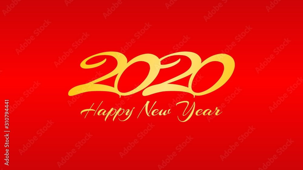 Happy New 2020 Year on red background.vector illustration Happy New 2020 Year on red background.vector illustration