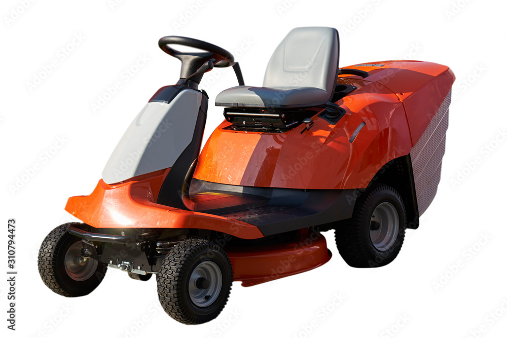 Modern lawn mower. Isolated over white. Modern lawn mower. Isolated over white.
