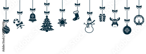 Christmas hanging ornaments background