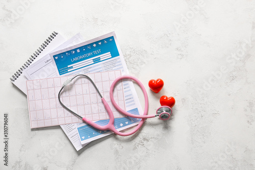 Stethoscope, documents and ...