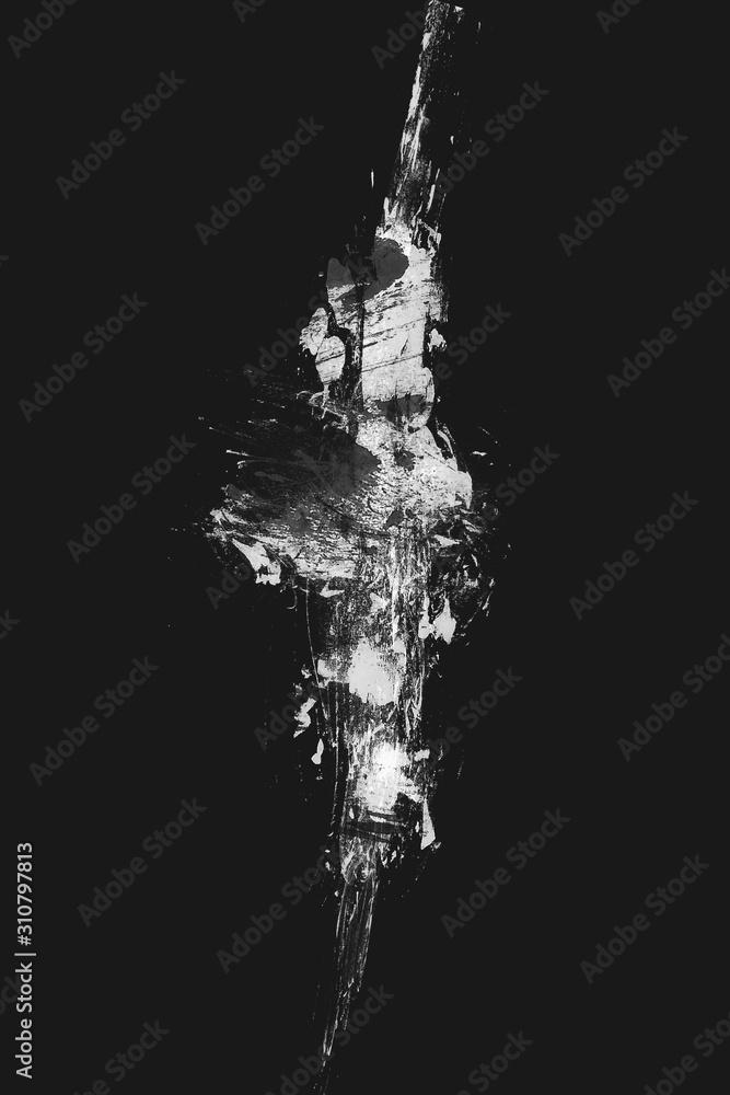 Abstract painting of watercolor in black and white, art background