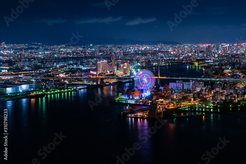 大阪 夜景 さきしまコスモタワー（大阪府咲洲庁舎）から © 健太 上田