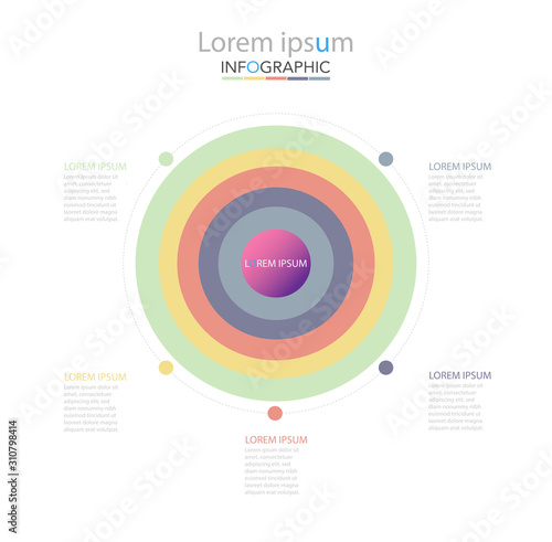 Infographic business concept design with icons and 5 options or steps. Thin line vector. Can be used for flow charts, presentations, web sites, banners, printed materials. EPS 10