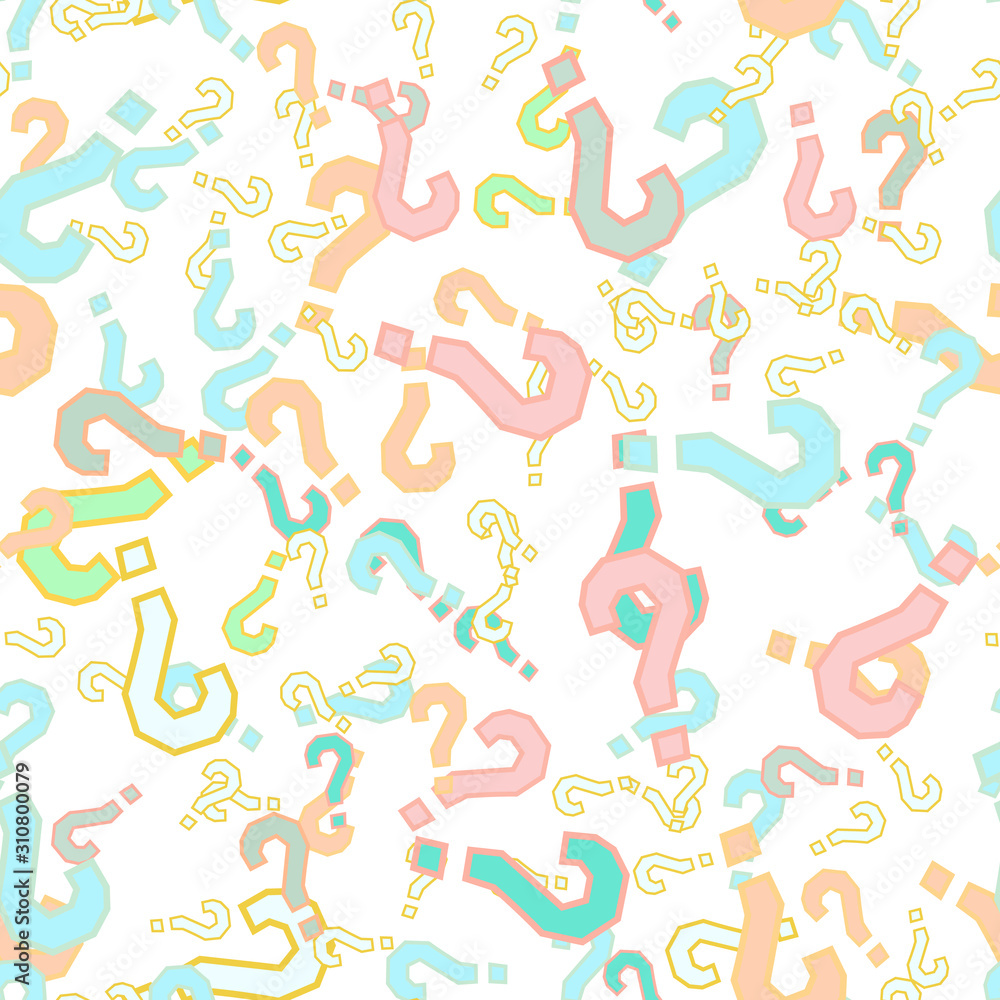 Quiz seamless pattern. Question marks, doubt, faq Quiz seamless pattern. Question marks, doubt, faq