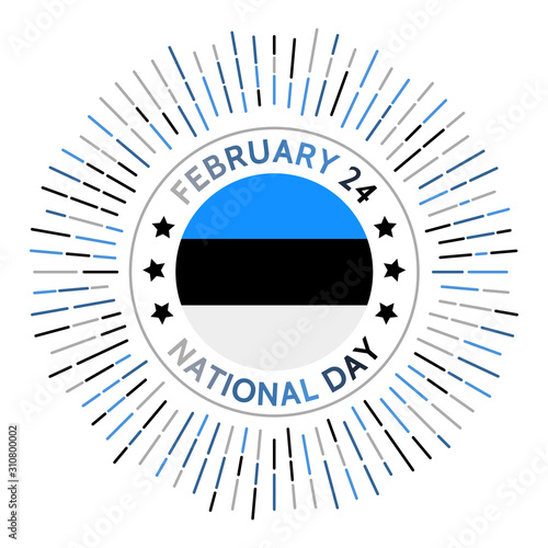 Estonia national day badge. Independence from the Russian Empire in 1918. Celebrated on February 24.