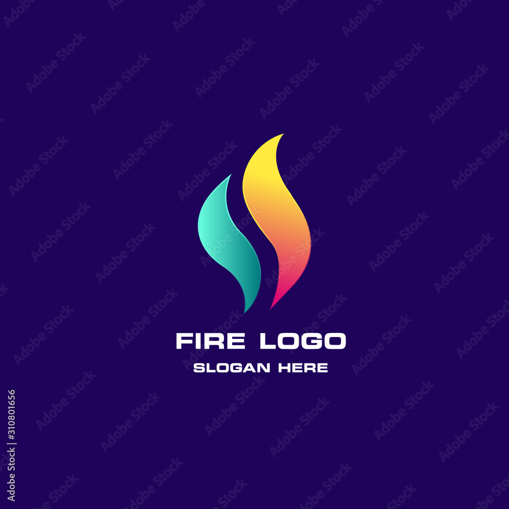 Fire logo with modern color gradient style. Easy to use for branding and identity. You can customize this on your demand. Vector illustration EPS 10 Fire logo with modern color gradient style. Easy to use for branding and identity. You can customize this on your demand. Vector illustration EPS 10