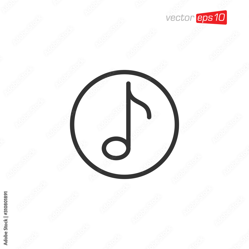 Obraz premium Music Notes Icon Design Vector