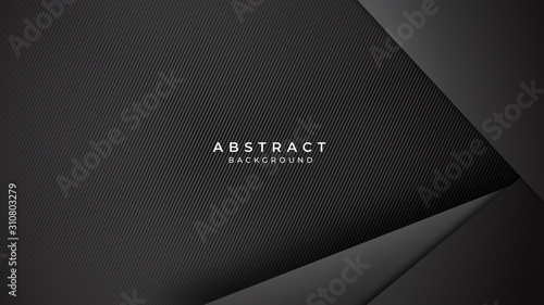 Fototapeta Naklejka Na Ścianę i Meble -  Abstract background dark with black doff carbon fiber texture for presentation design. 