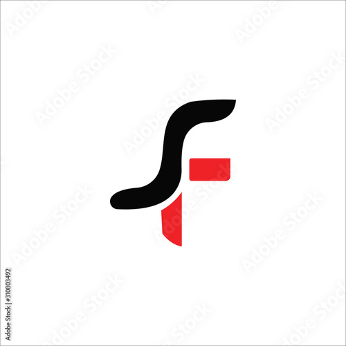 initial letter  fs or sf logo vector design