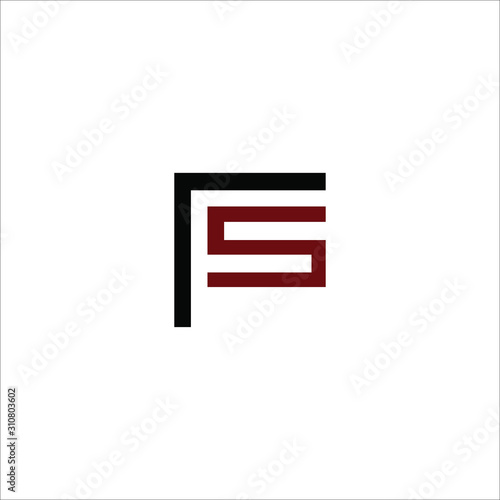 initial letter  fs or sf logo vector design