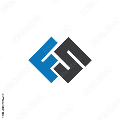 fs and sf letter logo design template
