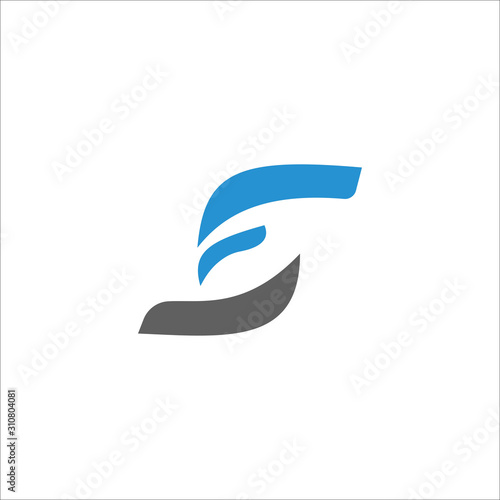 Initial letter fs or sf logo vector design template