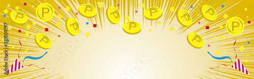 金背景　ポイント還元祭に使える背景素材　モバイルバナーサイズ