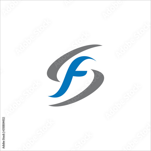 Initial letter fs or sf logo design template