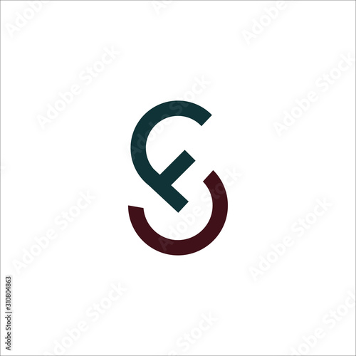 initial letter  fs or sf logo vector design