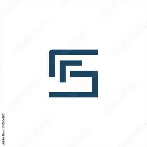 initial letter  fs or sf logo vector design