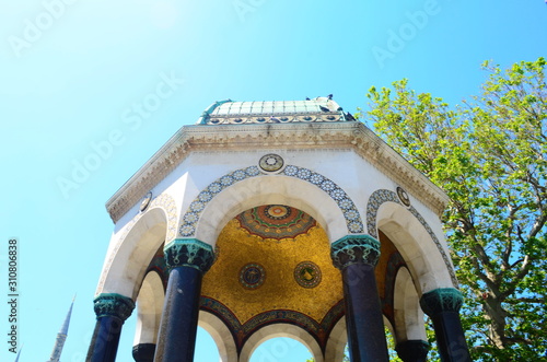 Spring park in Istanbulat sunny day photo