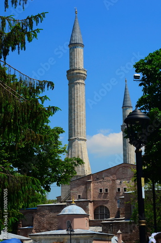 Spring park in Istanbulat sunny da photo