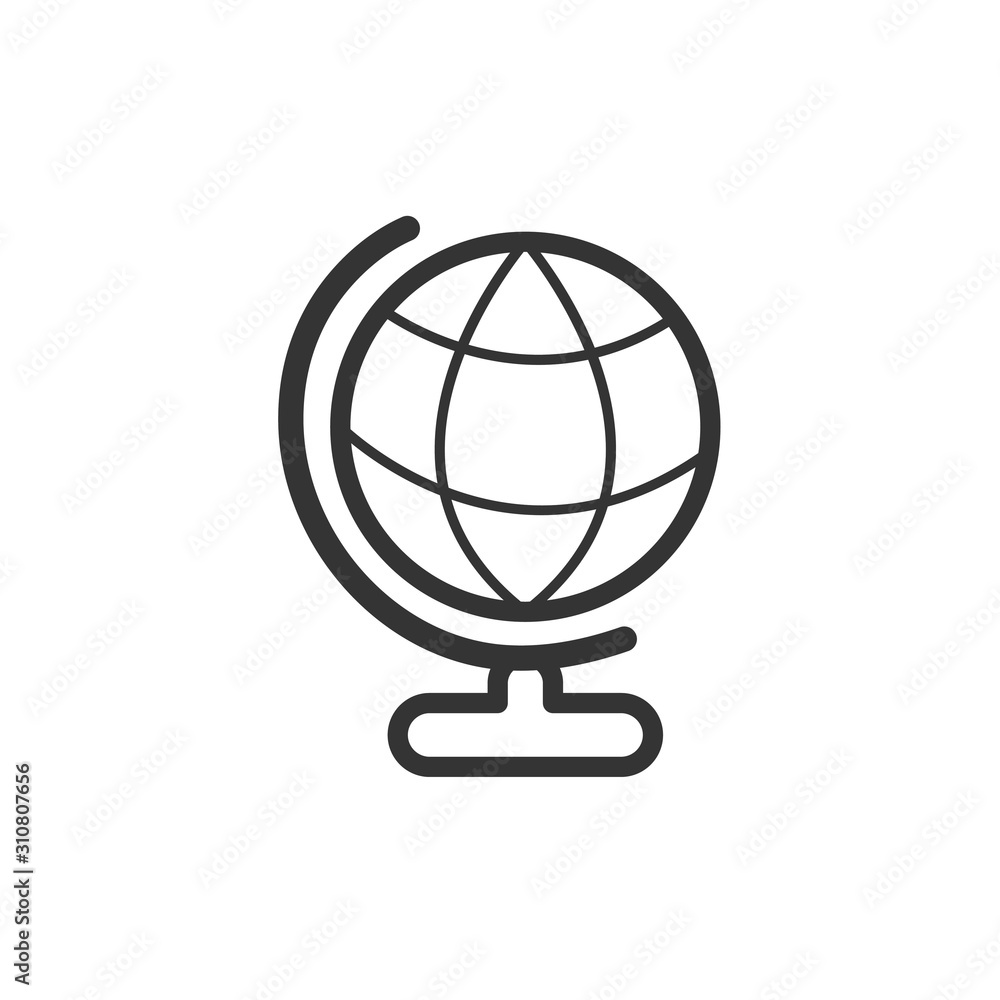 The globe icon. Globe symbol. Flat Vector illustration The globe icon. Globe symbol. Flat Vector illustration