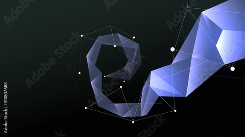 Polygonal spiral elements abstract background