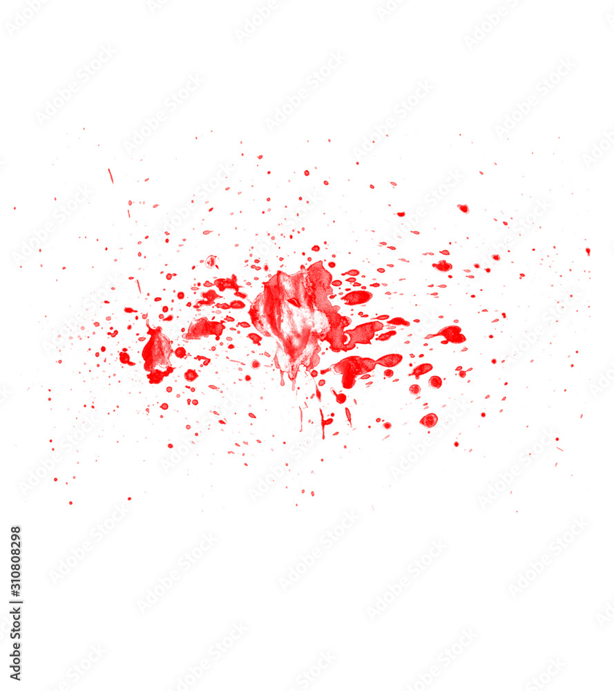 Red paint spray brush isolated on white background