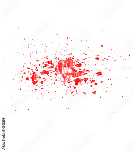 Red paint spray brush isolated on white background