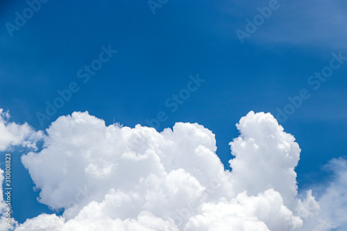 Blue sky with a big white cloud