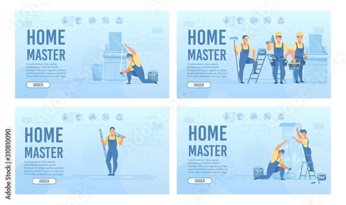 Home Repair and Renewal Service Landing Page Set