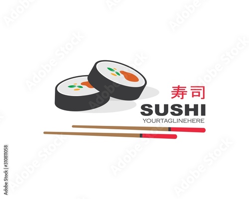 sushi vector icon label illustration design