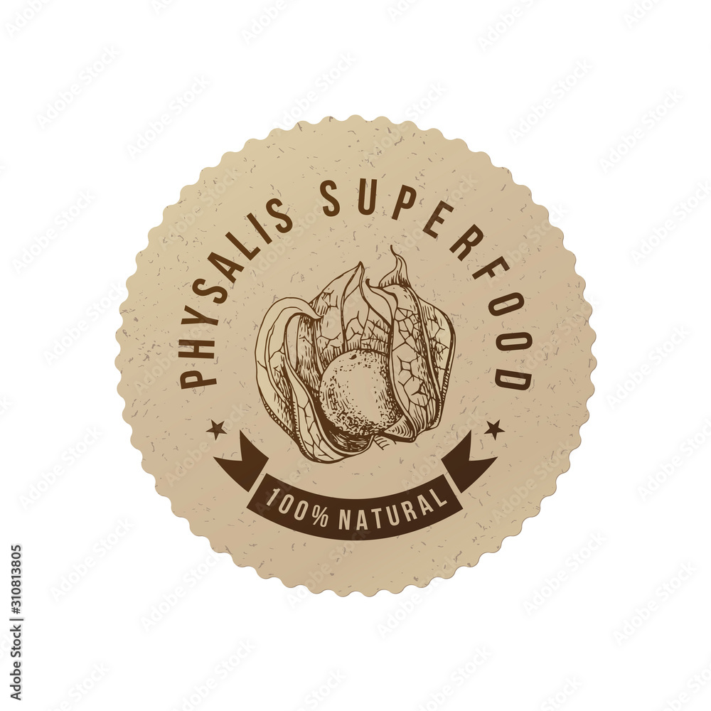 Fototapeta premium Physalis superfood eco label