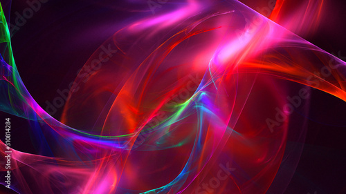 3D rendering abstract red fractal light background