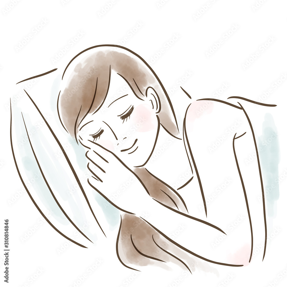 Obraz Kobieta śpiąca akwarela