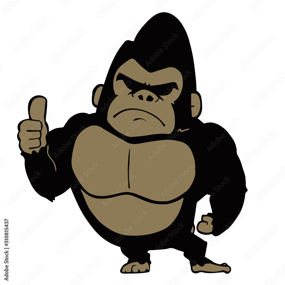 グーのサインをしているかわいいゴリラ Stock Vector Adobe Stock