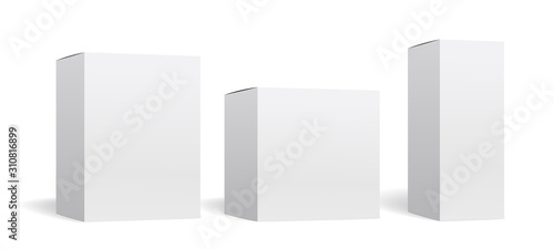 Packaging box mockup vector set, 箱のモックアップ