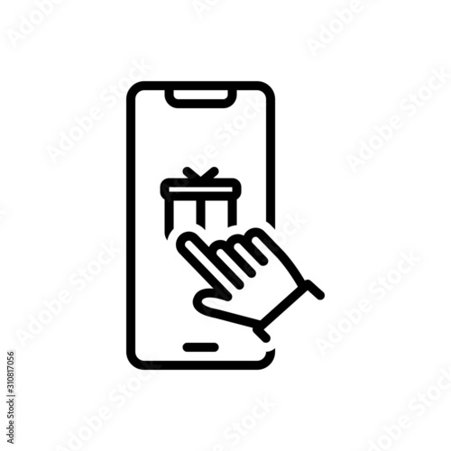 Black line icon for order 