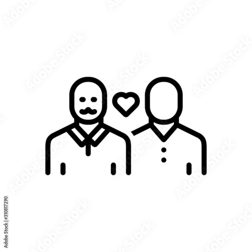 Black line icon for regard 