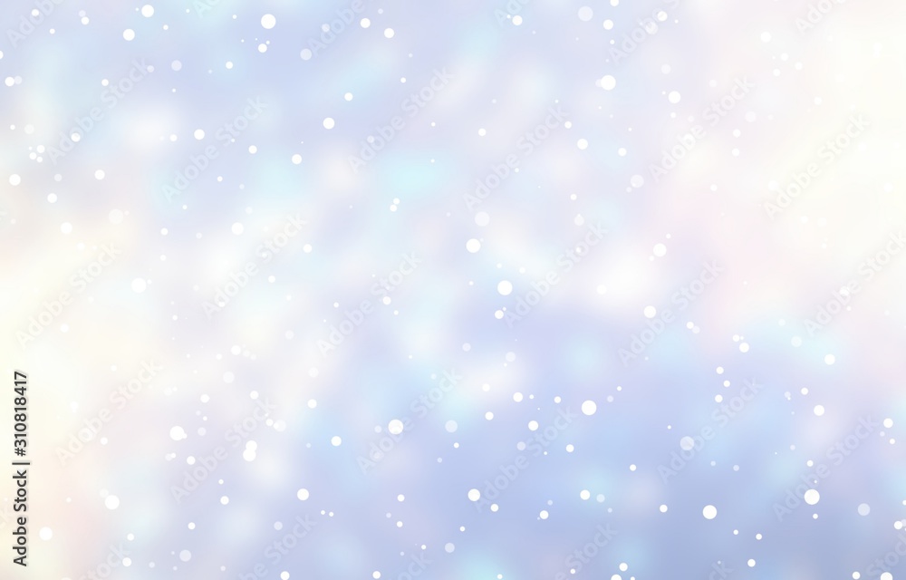 Snow falls on background of Christmas garland lights. Bright glow on pastel blue empty backdrop. Blur texture. Winter abstract illustration. Snow falls on background of Christmas garland lights. Bright glow on pastel blue empty backdrop. Blur texture. Winter abstract illustration.